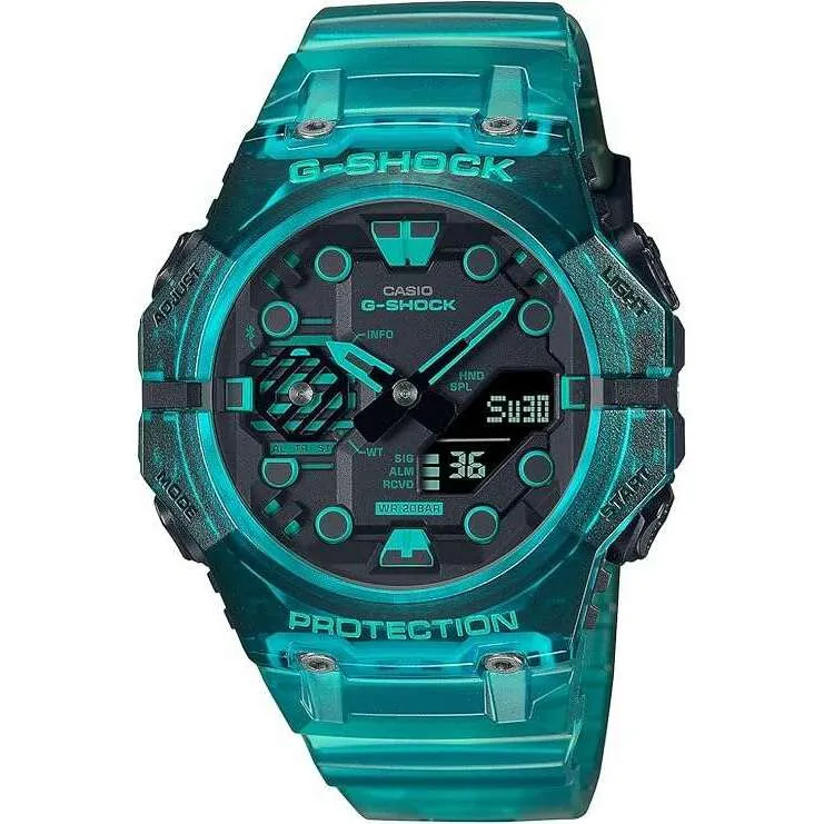 CASIO G-SHOCK BLUETOOTH TURQUOISE BLUE SKELETON LIMITED MODEL MEN WATCH  GA-B001G-2AJF