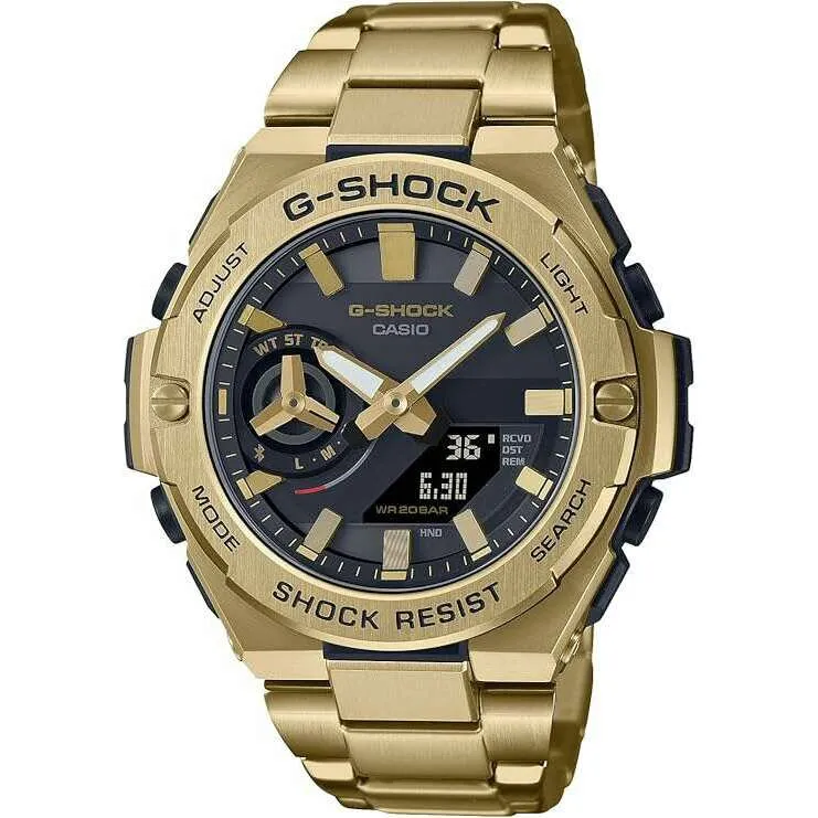 CASIO G-SHOCK G-STEEL BLUETOOTH SOLAR ANALOG DIGITAL GOLD MEN WATCH GST-B500GD-9AJF