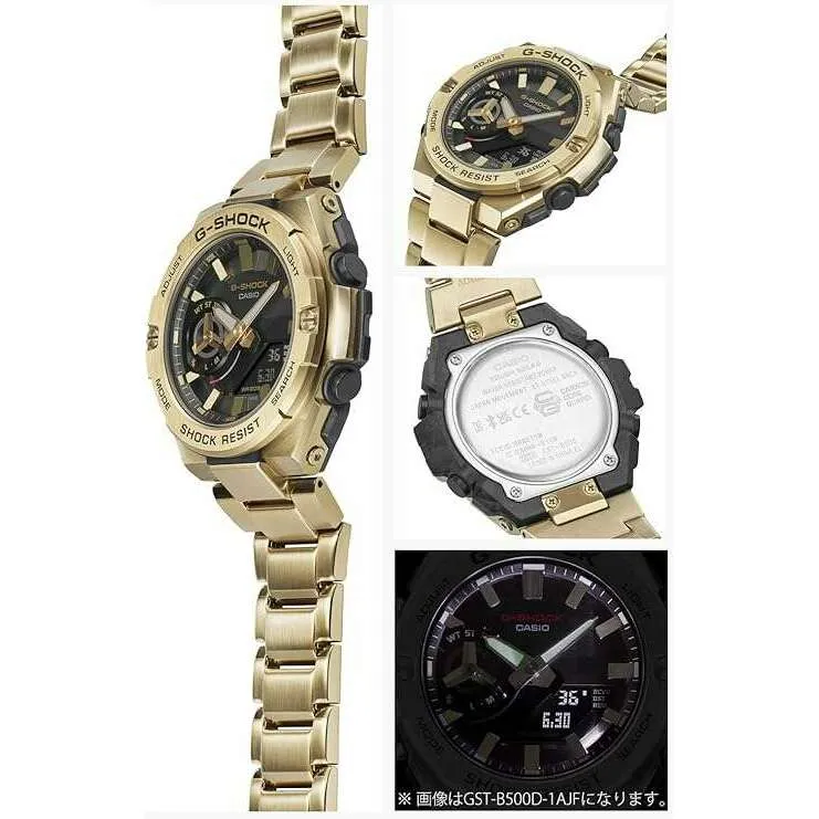 CASIO G-SHOCK G-STEEL BLUETOOTH SOLAR ANALOG DIGITAL GOLD MEN WATCH GST-B500GD-9AJF