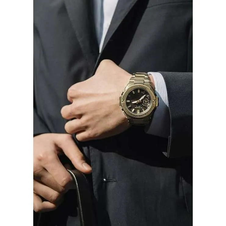 CASIO G-SHOCK G-STEEL BLUETOOTH SOLAR ANALOG DIGITAL GOLD MEN WATCH GST-B500GD-9AJF
