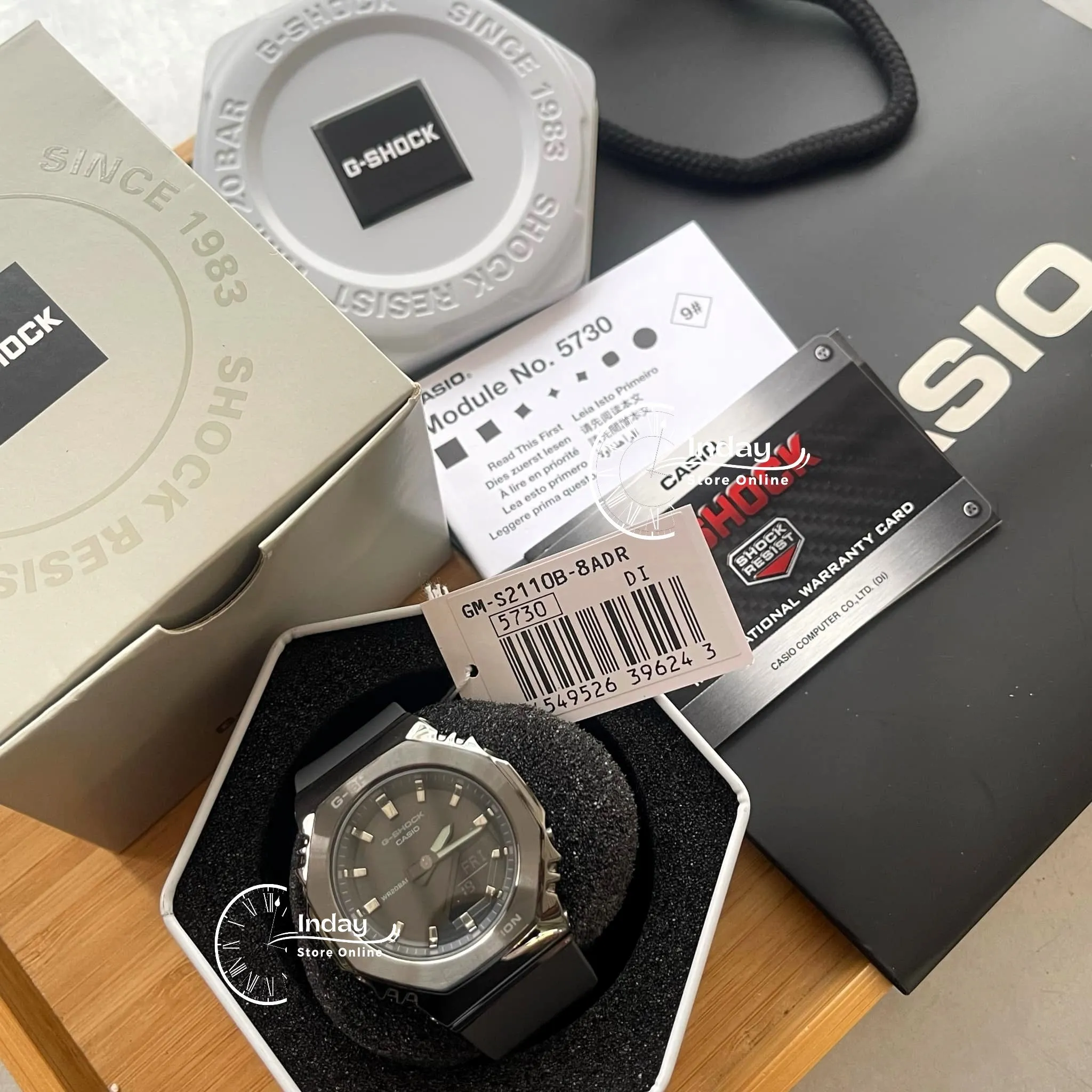 Casio G-Shock Women's Watch  GM-S2110B-8A Resin Band Mineral Glass Shock Resistant