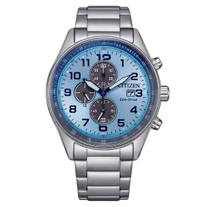 Citizen CA0770-72M CA0770 CA0770-72 Eco-Drive Chronograph Light Blue Dial Watch