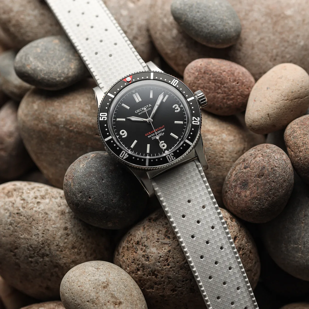 Classic Tropical Style Rubber Watch Strap - White