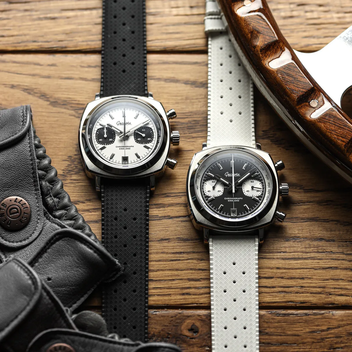 Classic Tropical Style Rubber Watch Strap - White