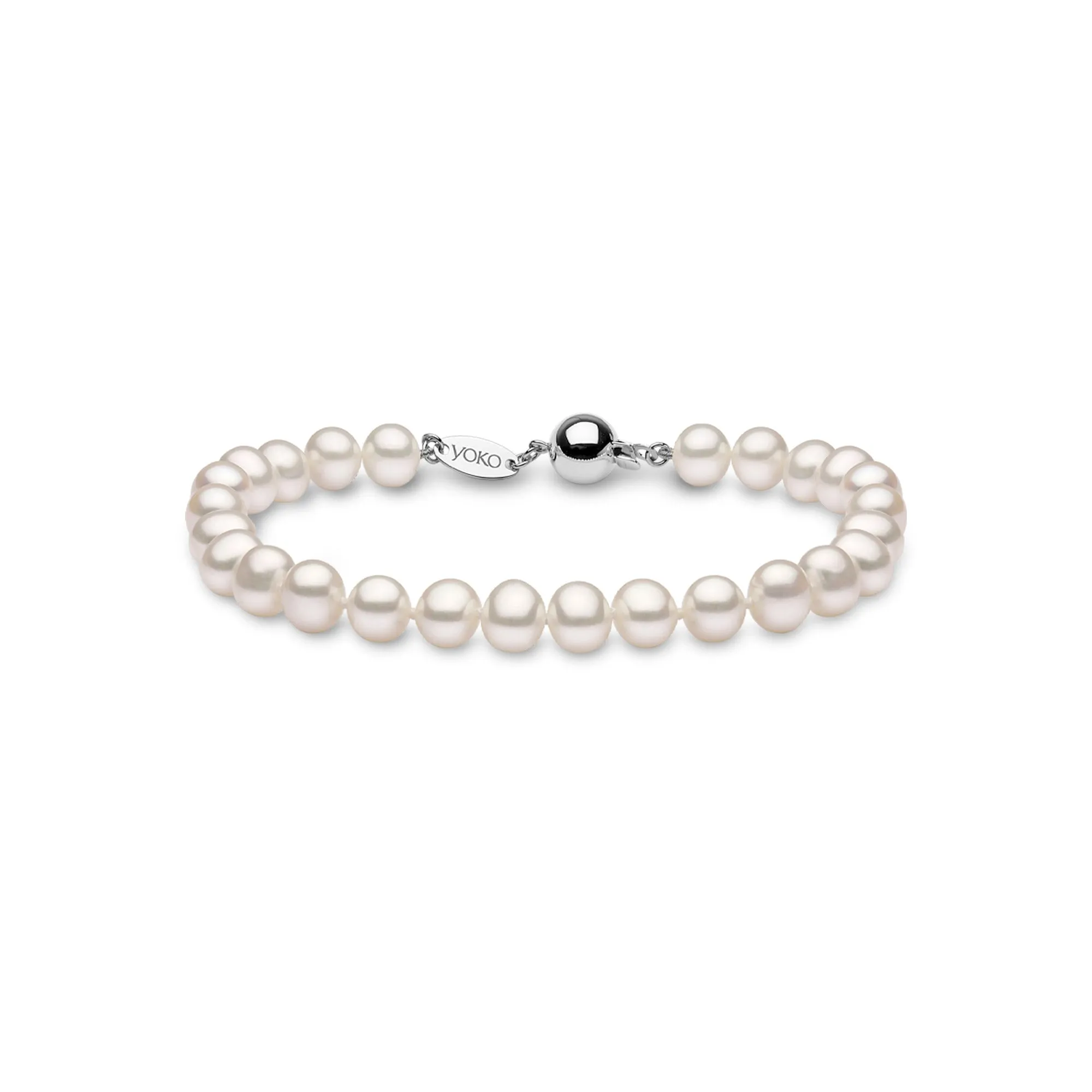 Classic White 6mm Freshwater Pearl Bracelet In 18ct Gold