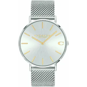 Coach Charles Silver Mesh Bracelet Silver Dial Quartz Watch for Gents - 14602439
