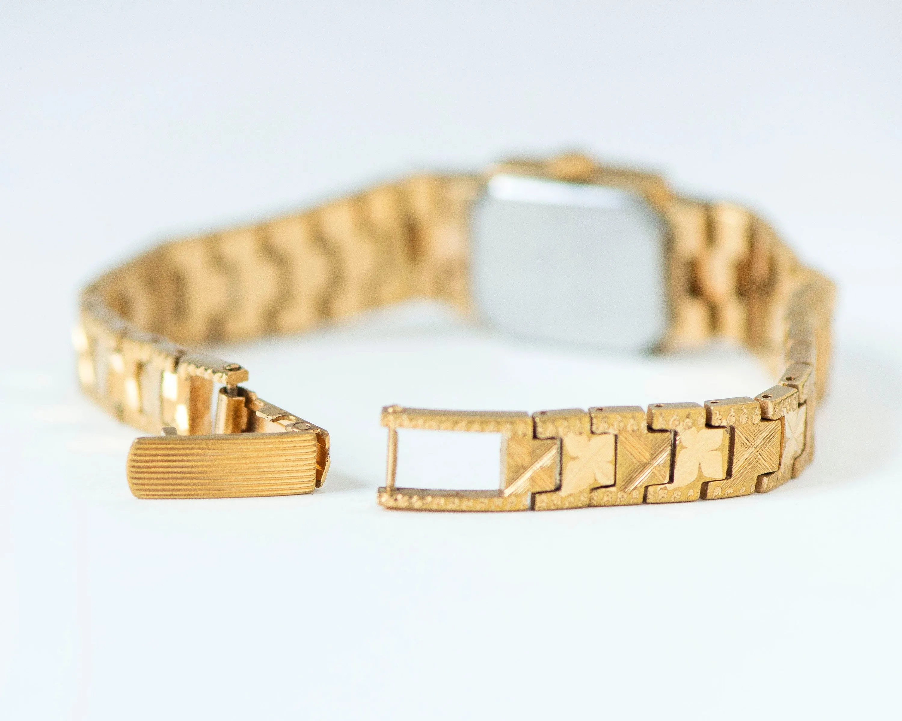 Cocktail watch bracelet for women gold plated case, posh bracelet lady wristwatch vintage dainty lady timepiece bangle Seagull delicate gift