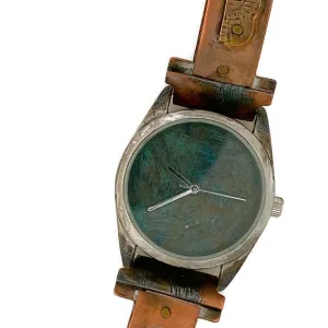 Copper & Brass Watch, Blue Dial