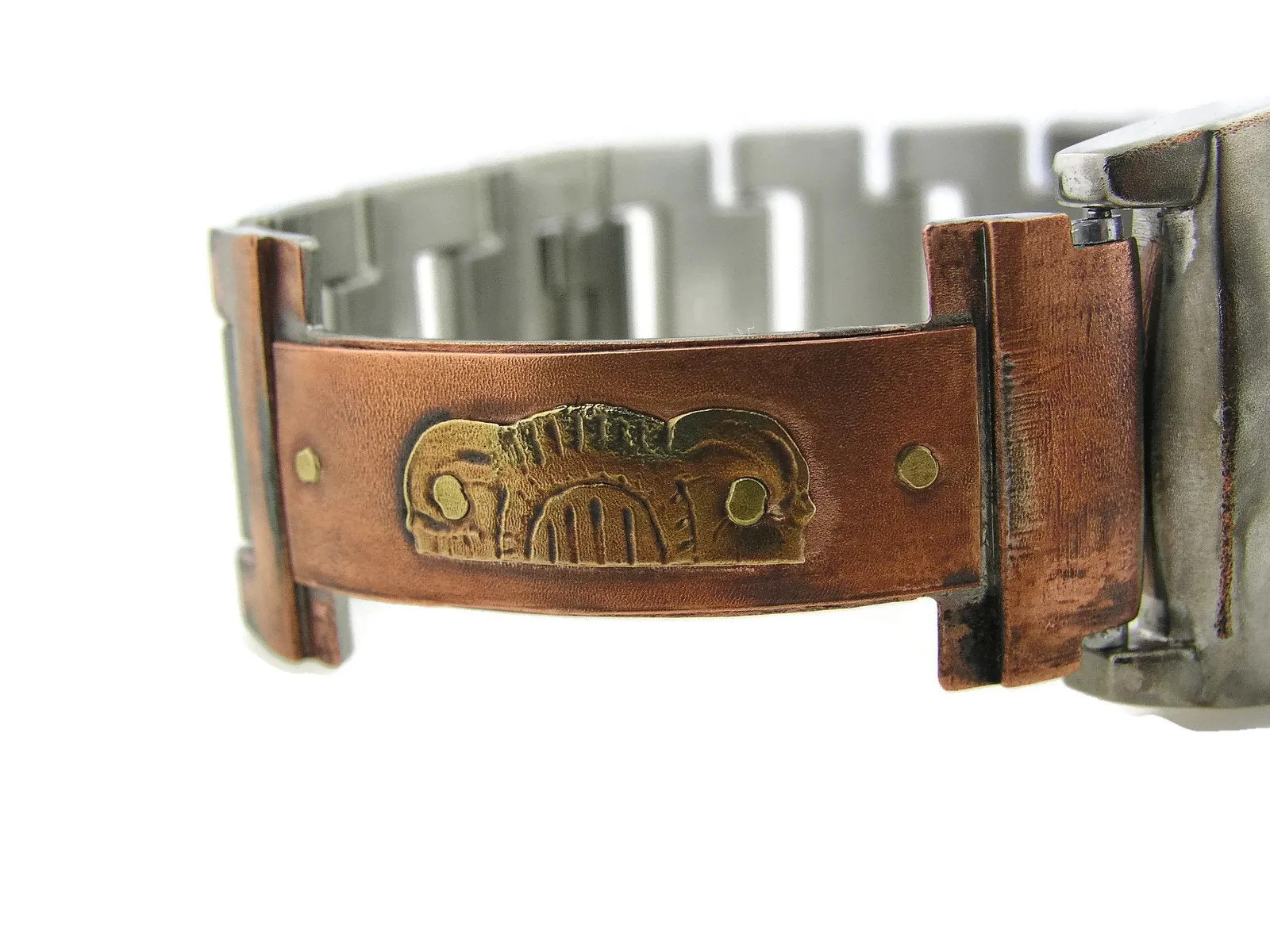 Copper & Brass Watch, bluer Dial