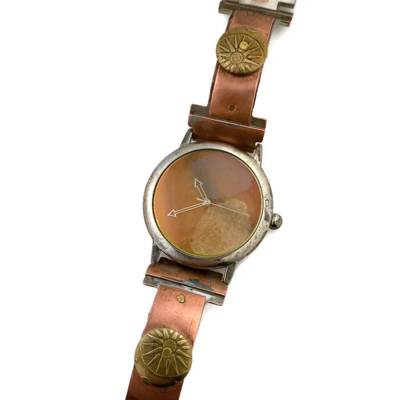 Copper & brass Watch, Multi Color Dial