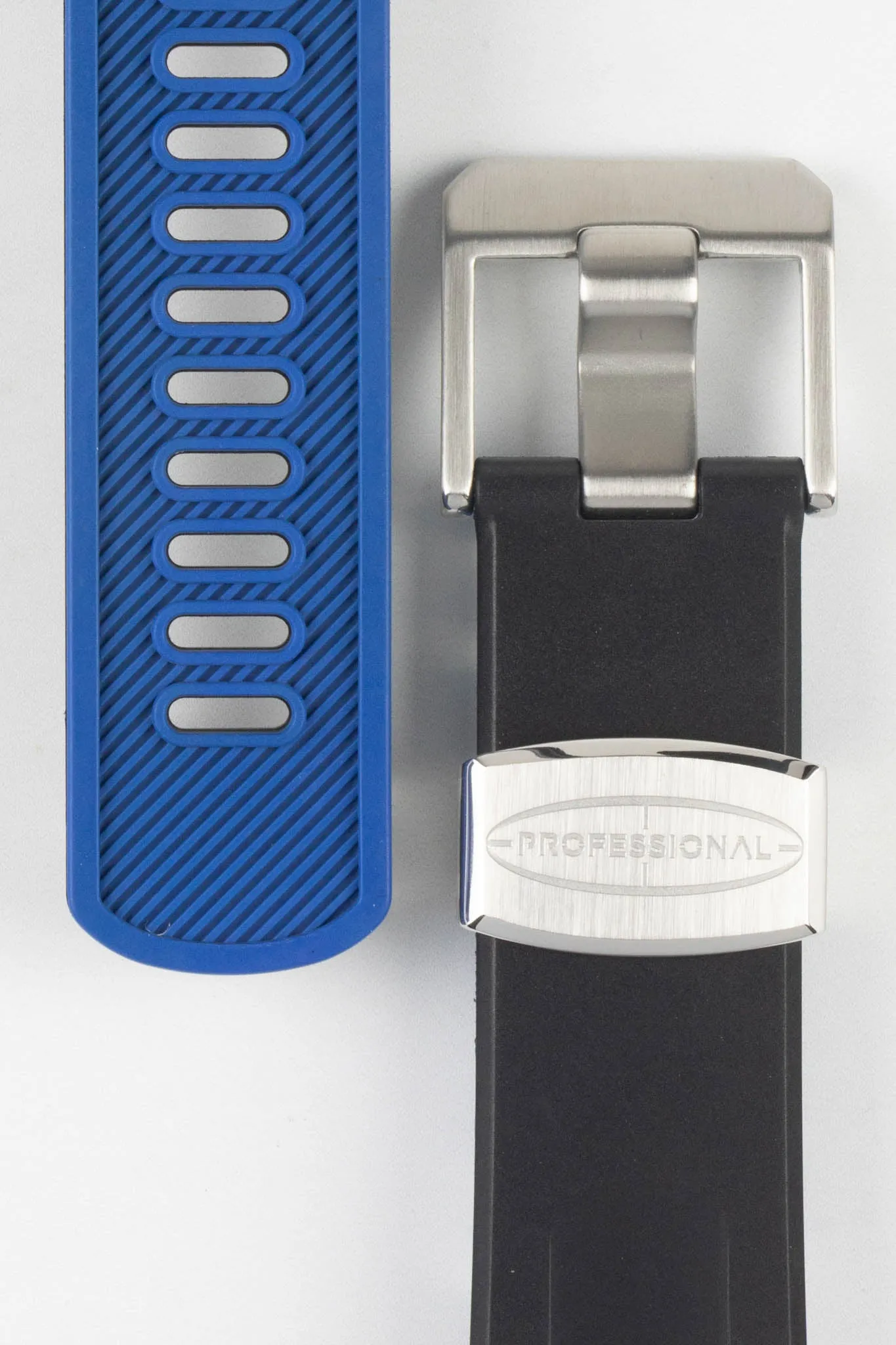 CRAFTER BLUE CB09 Rubber Watch Strap for Seiko "New" Samurai Series – BLACK & BLUE