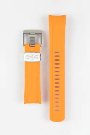 CRAFTER BLUE CB10 Rubber Watch Strap for Seiko 5 Sports Series – ORANGE with Rubber & Steel Keepers