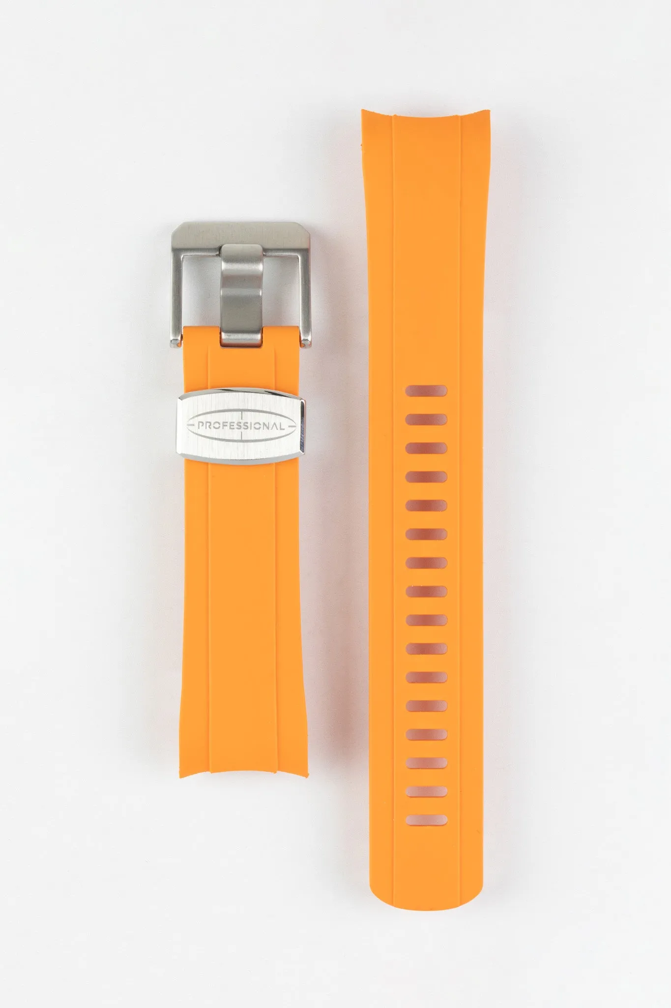 CRAFTER BLUE CB10 Rubber Watch Strap for Seiko 5 Sports Series – ORANGE with Rubber & Steel Keepers