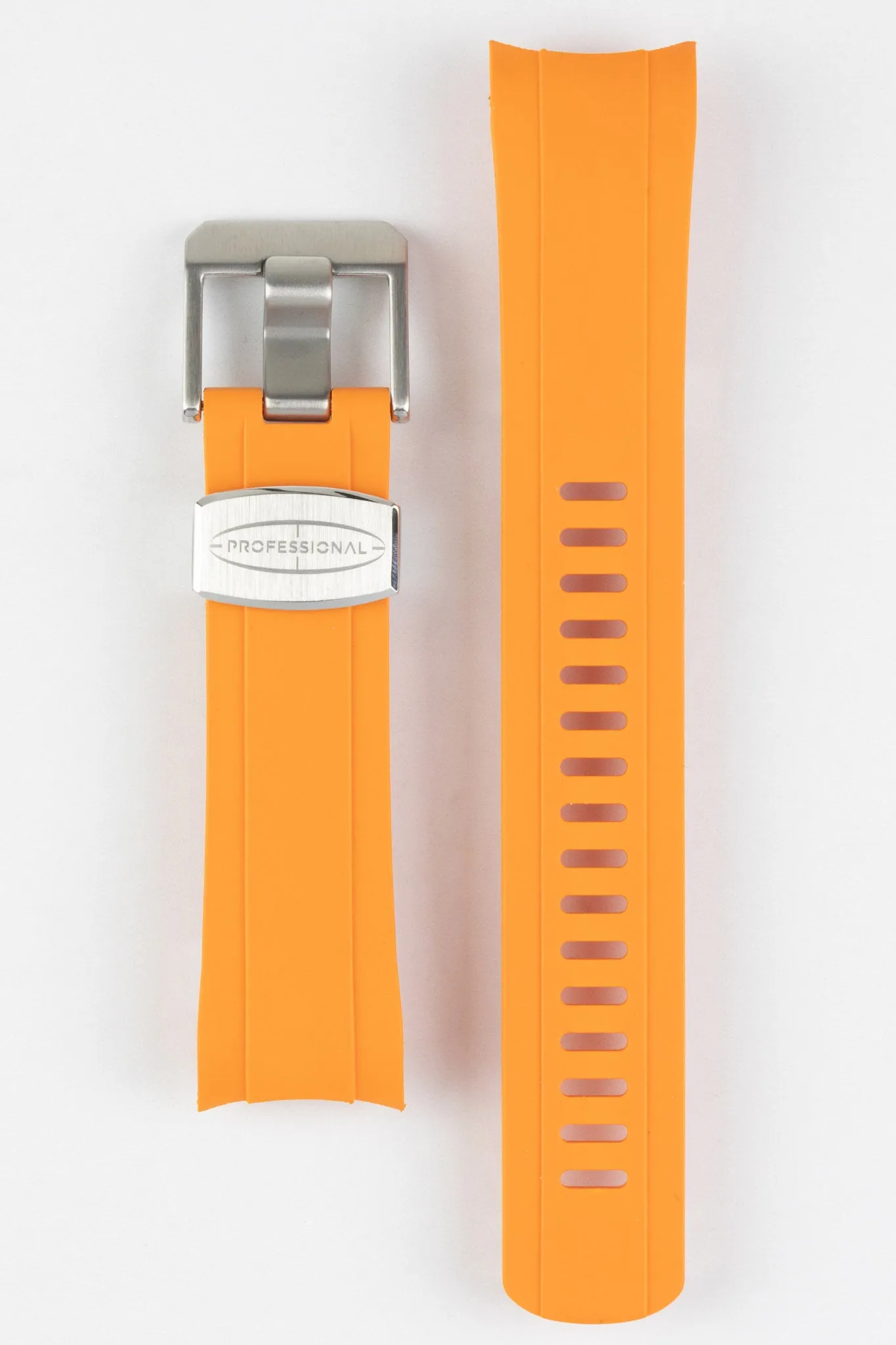 CRAFTER BLUE CB10 Rubber Watch Strap for Seiko 5 Sports Series – ORANGE with Rubber & Steel Keepers