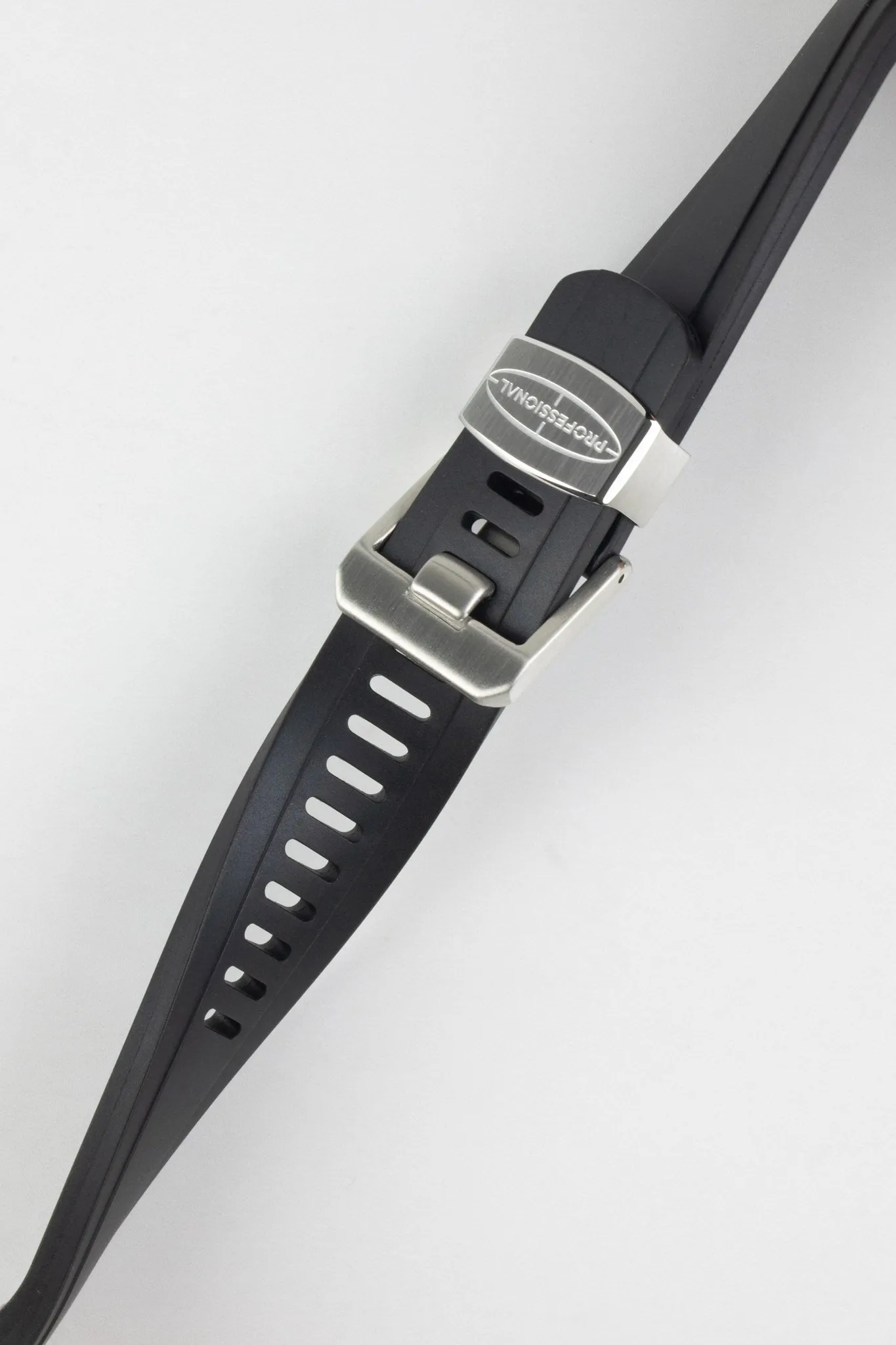 CRAFTER BLUE CB10 Rubber Watch Strap for Seiko SKX Series – BLACK with Rubber & Steel Keepers