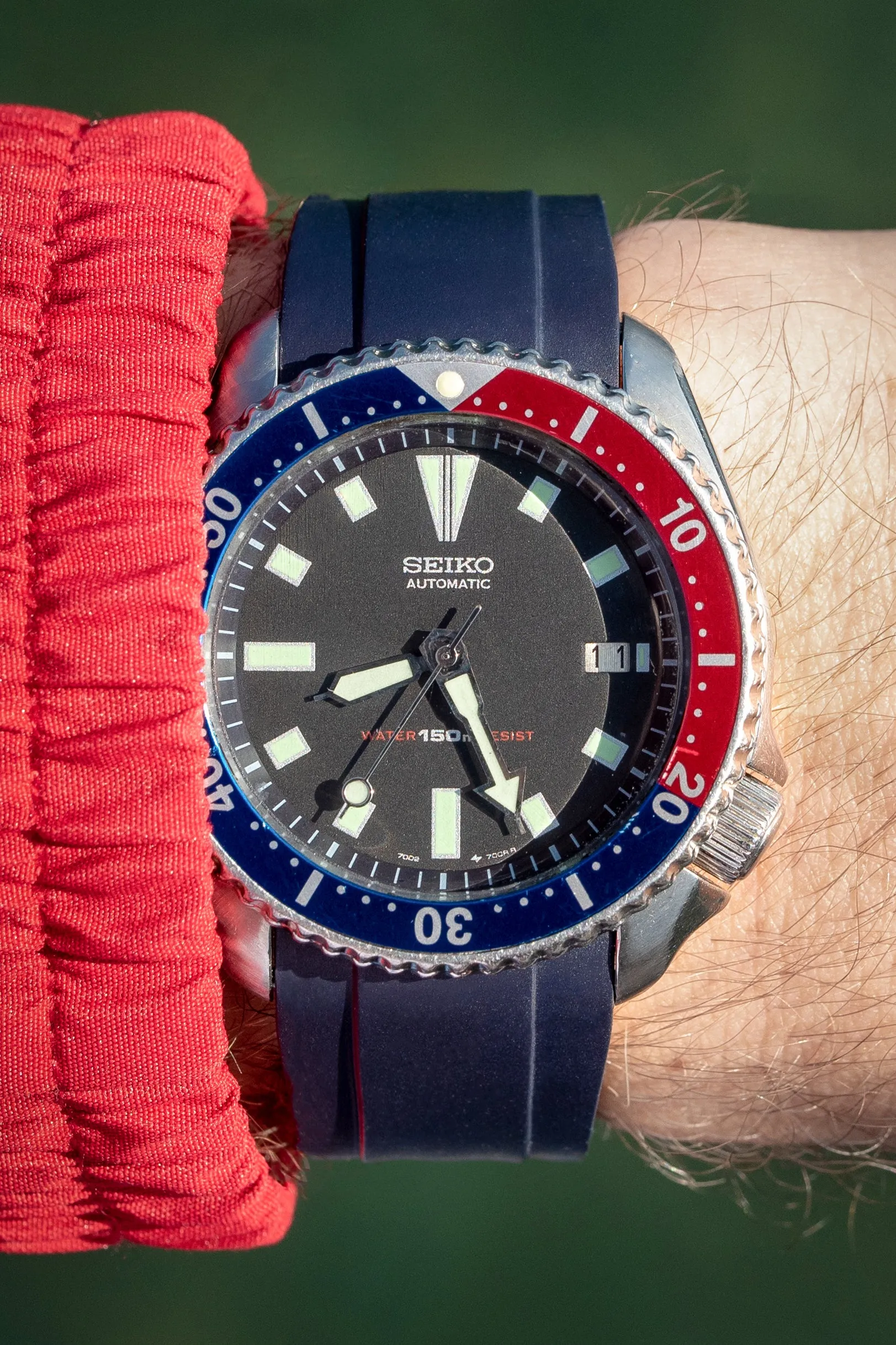 CRAFTER BLUE CB10 Rubber Watch Strap for Seiko SKX Series – NAVY BLUE with Rubber & Steel Keepers