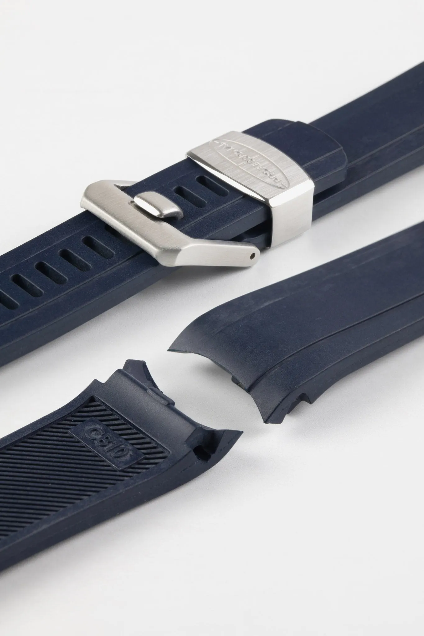 CRAFTER BLUE CB10 Rubber Watch Strap for Seiko SKX Series – NAVY BLUE with Rubber & Steel Keepers