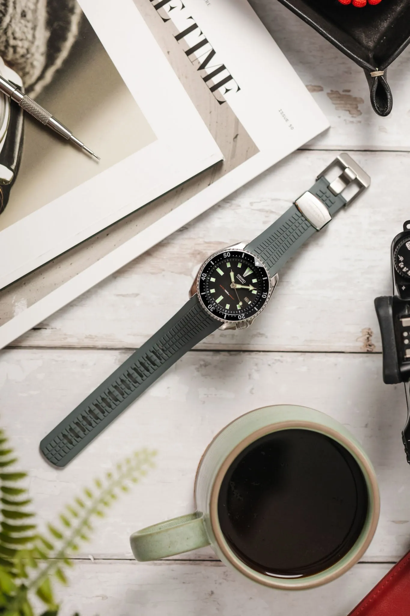 CRAFTER BLUE CB11 'Aquanaut' Rubber Watch Strap for Seiko SKX Series – GREY