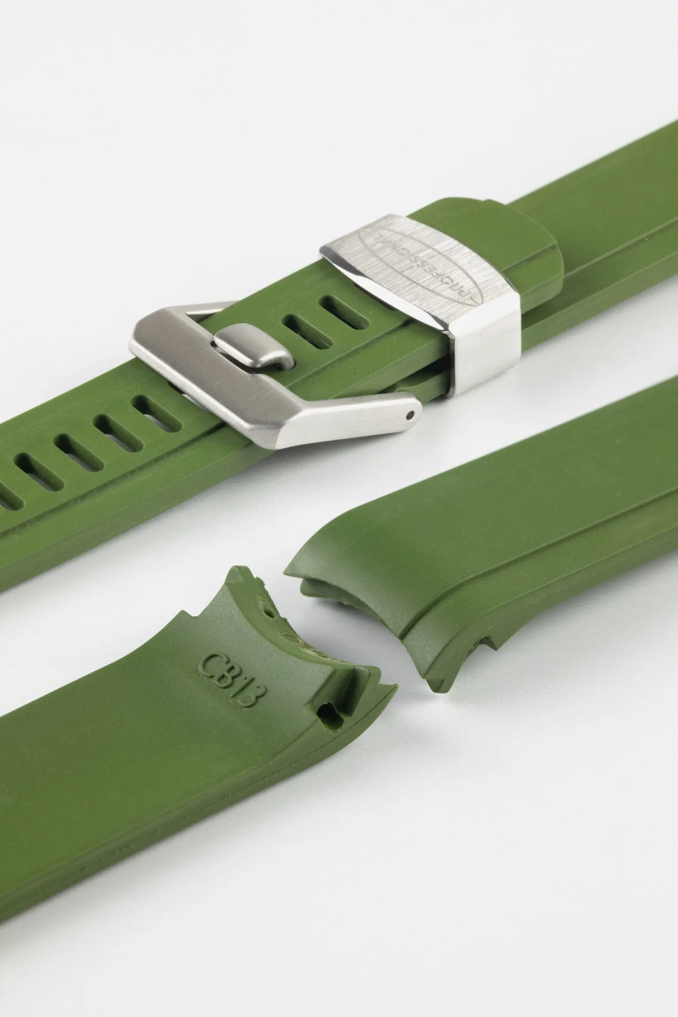 CRAFTER BLUE CB13 Rubber Watch Strap for Seiko Mini Turtle Series – GREEN with Rubber Keepers
