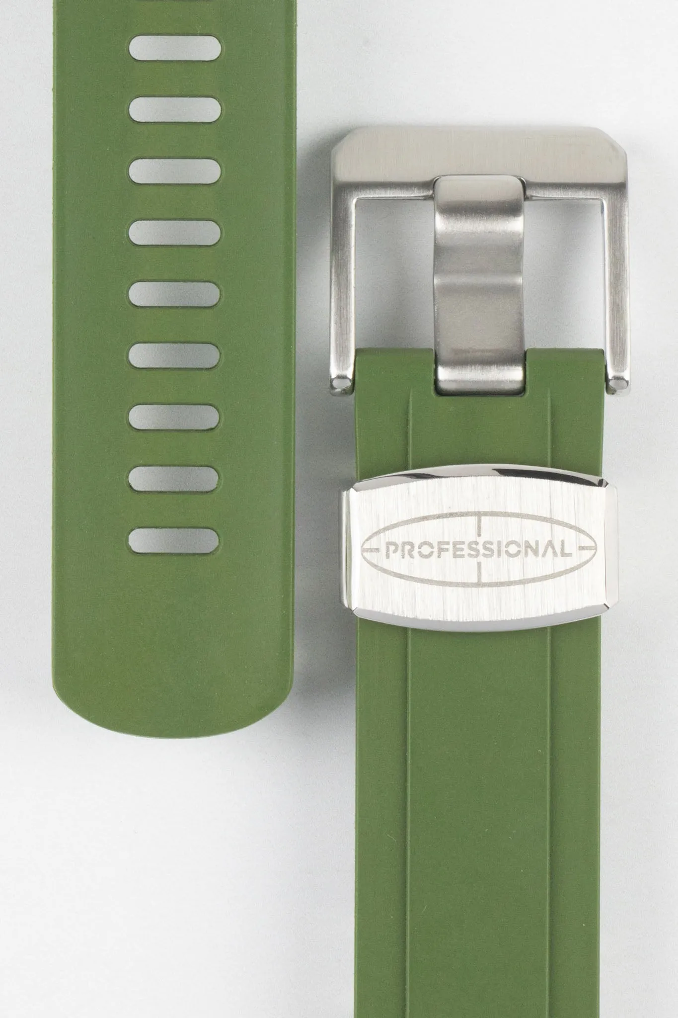 CRAFTER BLUE CB13 Rubber Watch Strap for Seiko Mini Turtle Series – GREEN with Rubber Keepers