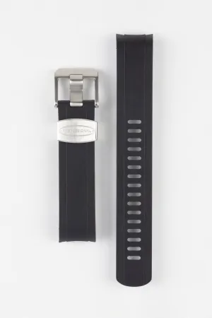 CRAFTER BLUE CB13 Rubber Watch Strap for Seiko MM200 Series – BLACK with Rubber Keepers