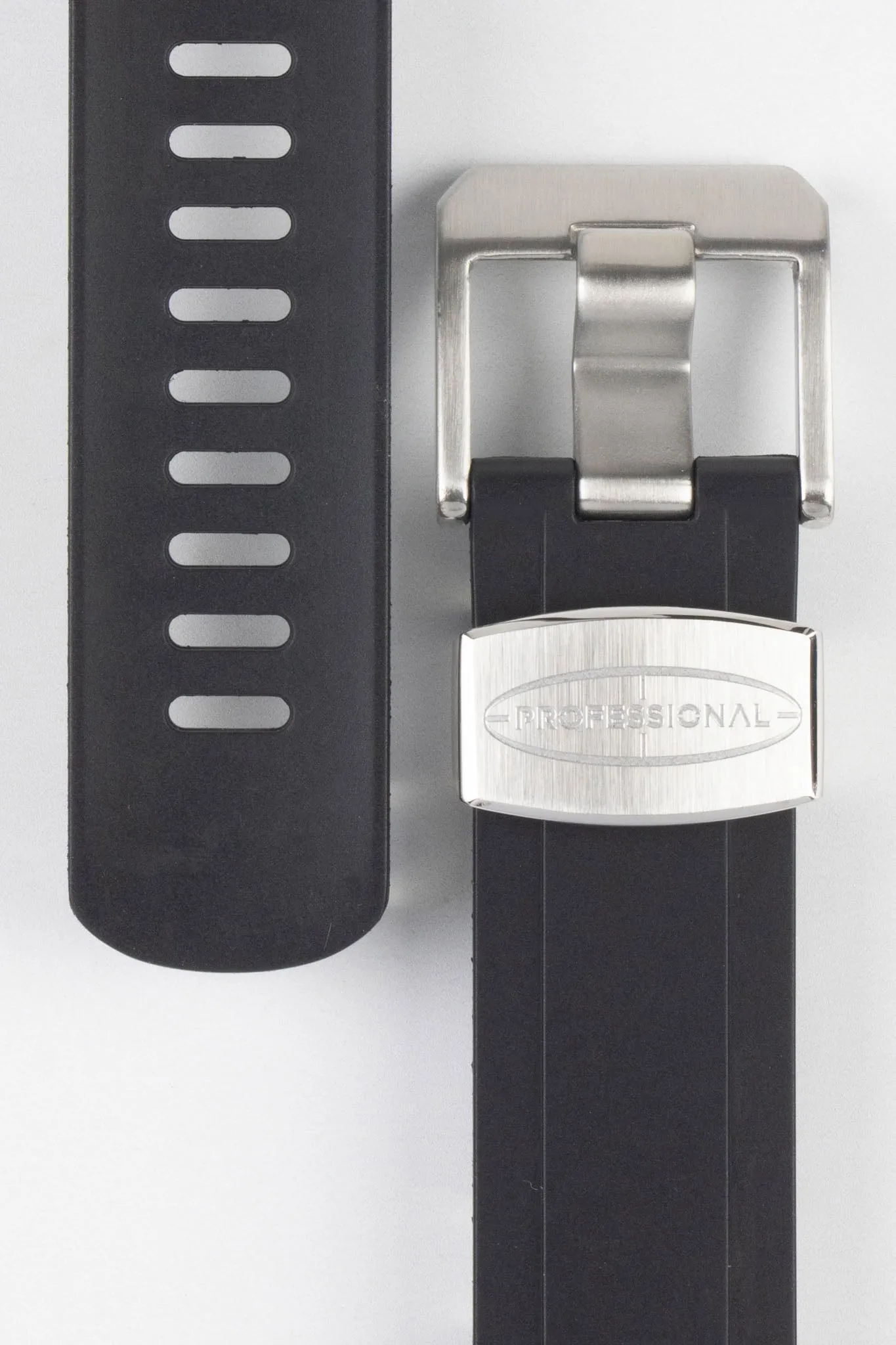 CRAFTER BLUE CB13 Rubber Watch Strap for Seiko MM200 Series – BLACK with Rubber Keepers
