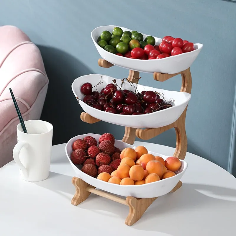 Creative Modern Three-Layer Fruit Plate for Living Room and Home Décor
