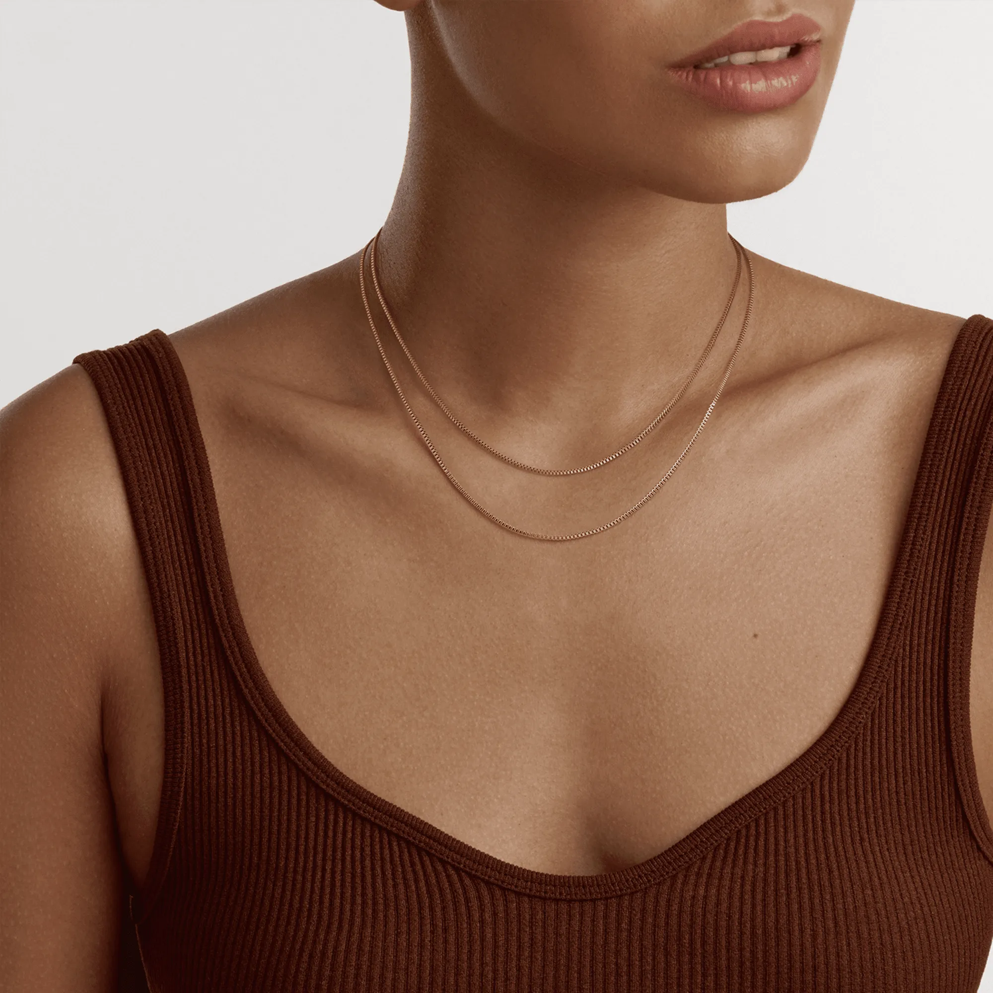 Daniel Wellington Elan Box Chain Necklace Short Rose Gold