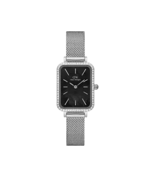 Daniel Wellington Quadro 20x26 Bezel Mesh Black Mother of Pearl Silver Watch