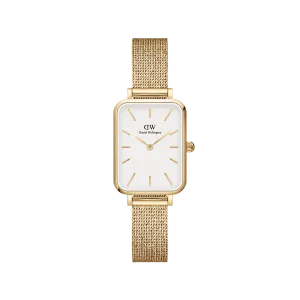 Daniel Wellington Quadro 20X26 Pressed Evergold Gold & White Watch