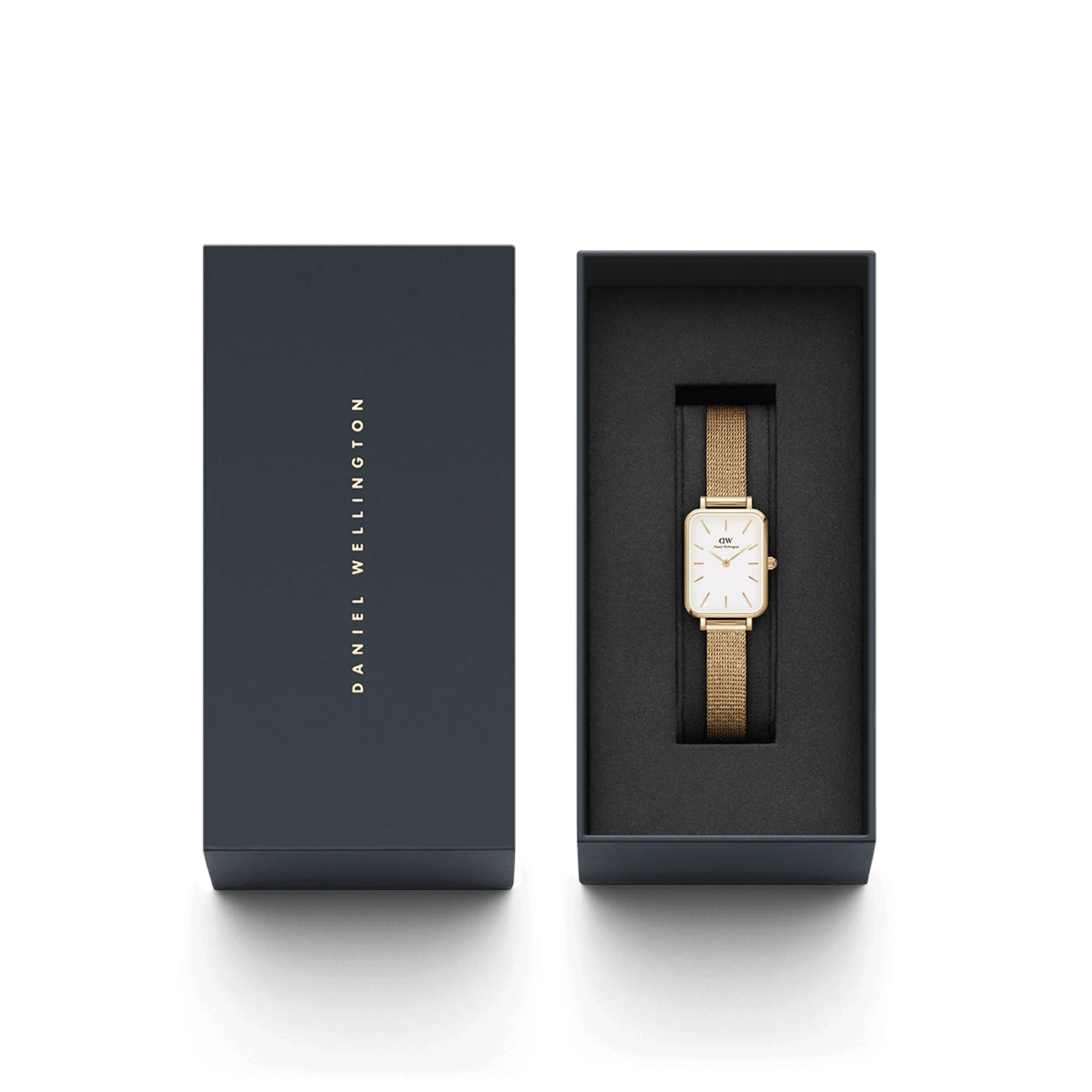Daniel Wellington Quadro 20X26 Pressed Evergold Gold & White Watch