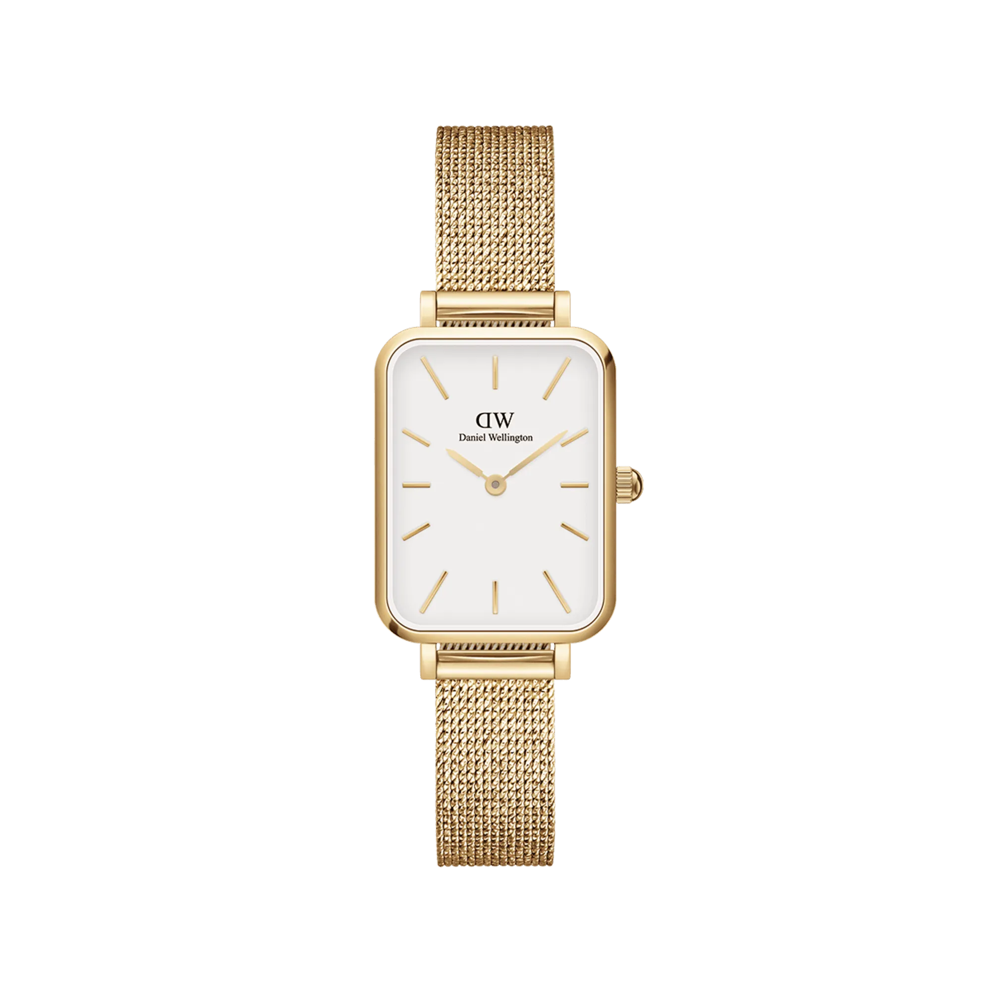 Daniel Wellington Quadro 20X26 Pressed Evergold Gold & White Watch