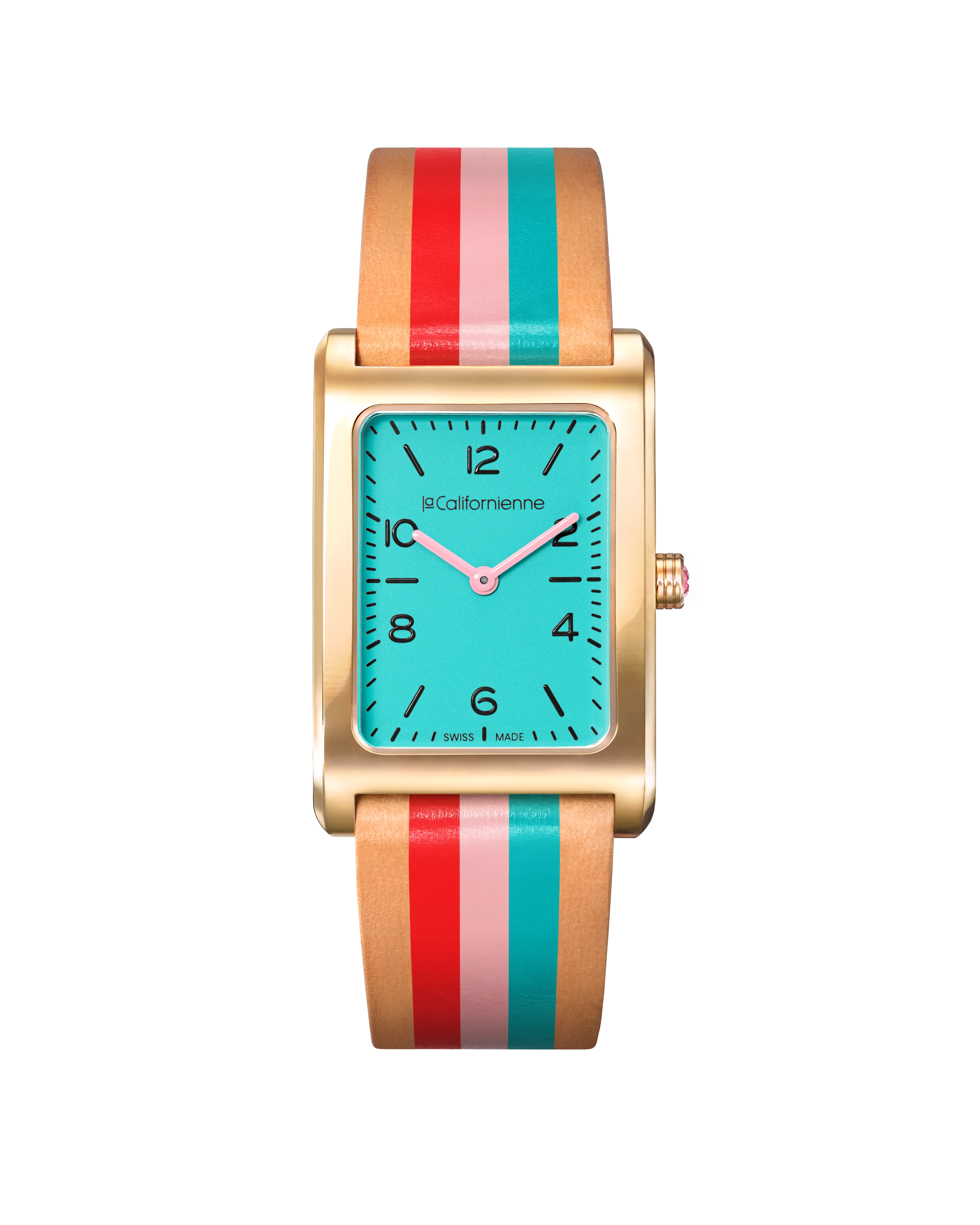 Daybreak Watch in Aqua, Red and Pink