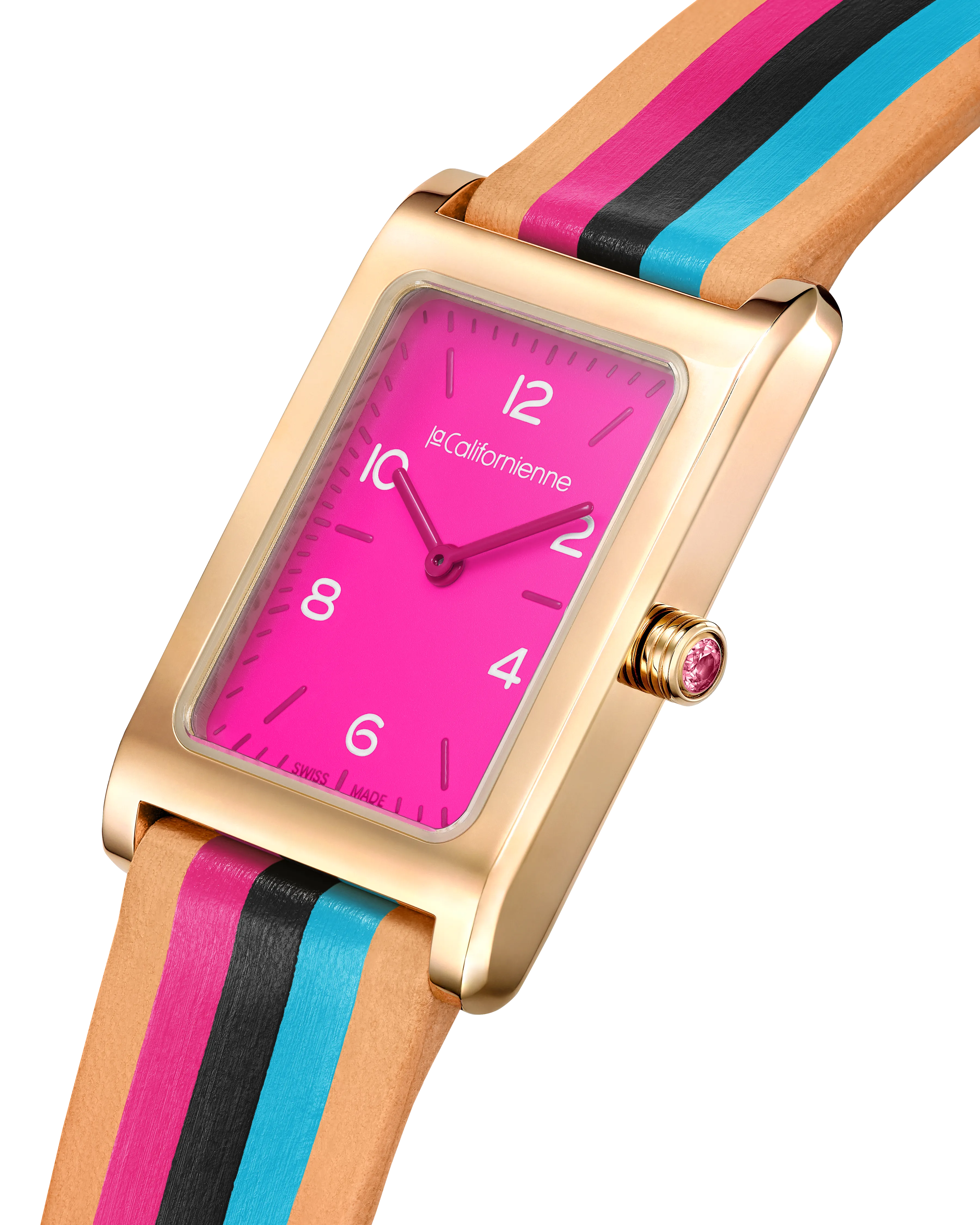 Daybreak Watch in Fuchsia, Teal and Black