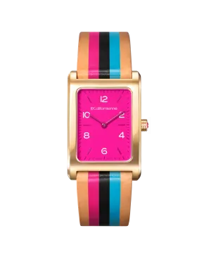 Daybreak Watch in Fuchsia, Teal and Black