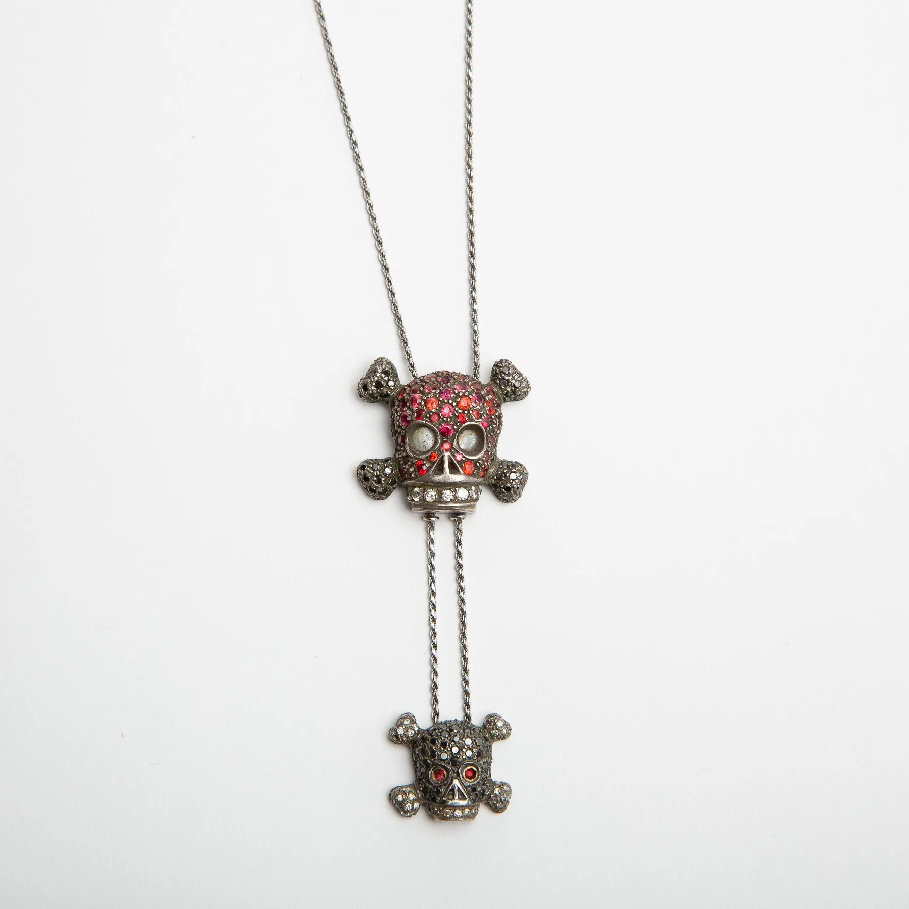 DELFINA DELETTREZ | DIAMOND SKULL LARIAT NECKLACE