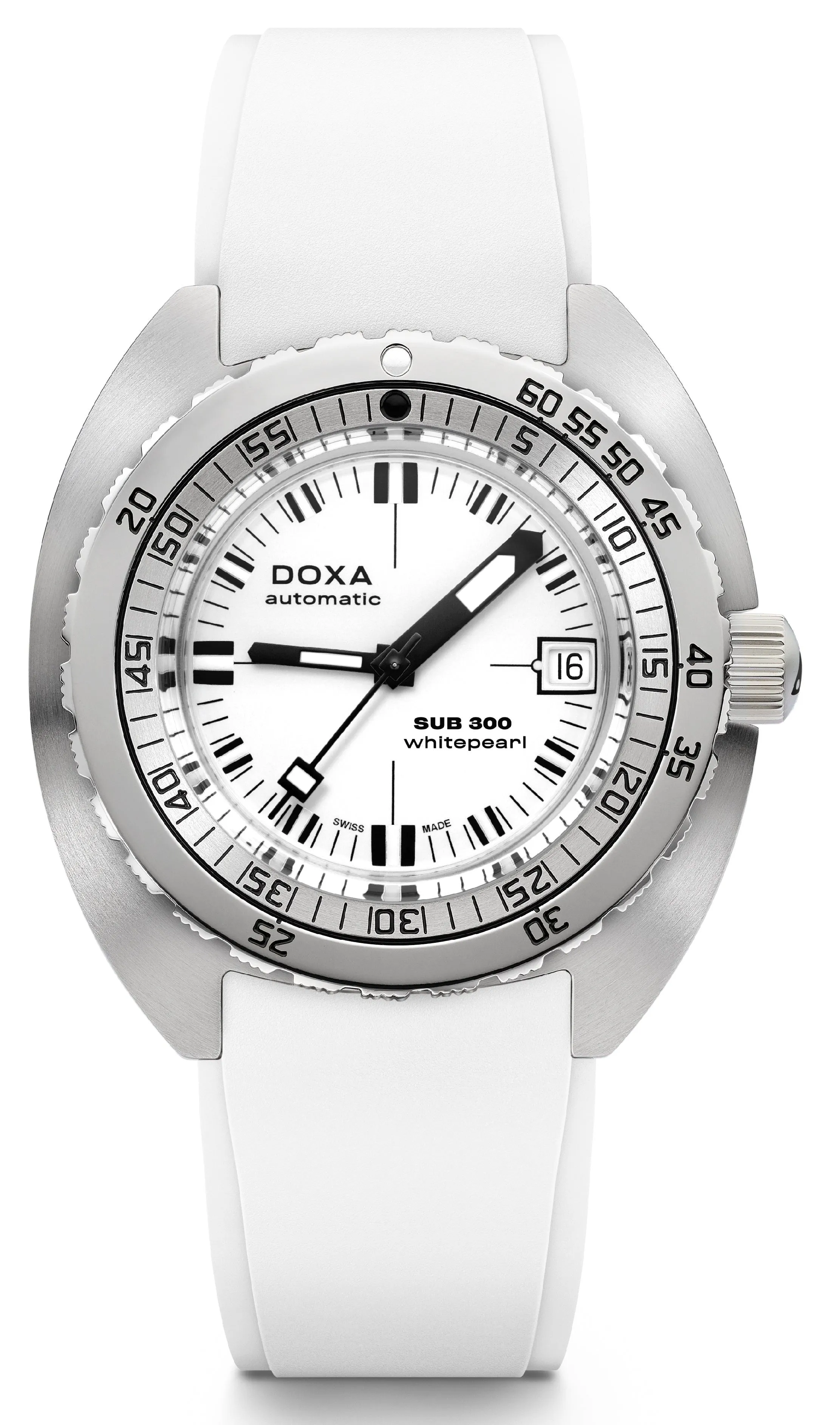 Doxa SUB 300 Whitepearl Rubber Watch