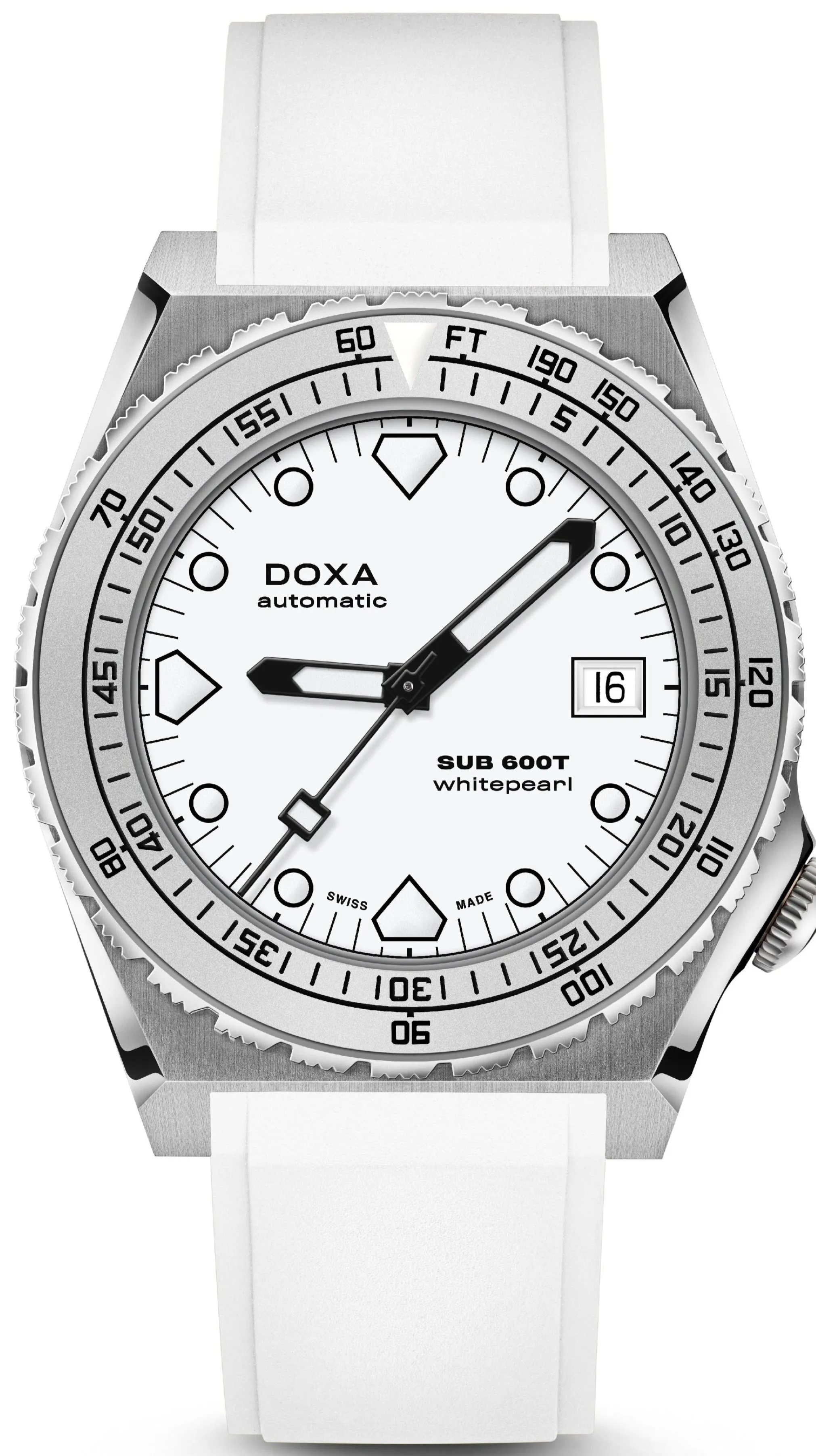 Doxa SUB 600T Whitepearl Rubber Watch D