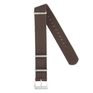 Eco-Friendly Nylon Military Watch Strap -  Dark Brown