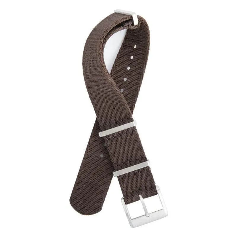 Eco-Friendly Nylon Military Watch Strap -  Dark Brown