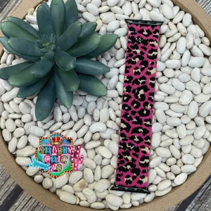 Elastic Pink Animal Print Print Watchbands
