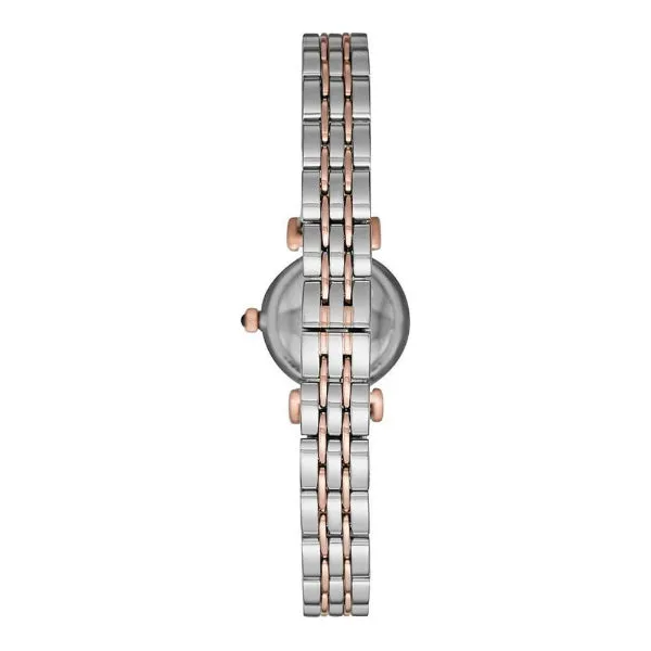 EMPORIO ARMANI Gianni T-Bar Two-Tone Stainless Steel Blue Dial Quartz Watch for Ladies - AR11222