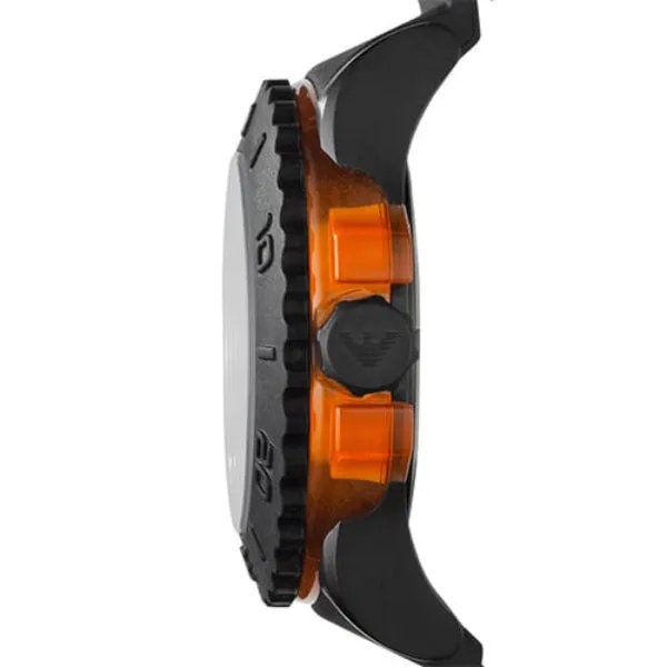 EMPORIO ARMANI Sportivo Black Silicone Strap Grey Dial Quartz Watch for Gents - EMPORIO ARMANI AR5969