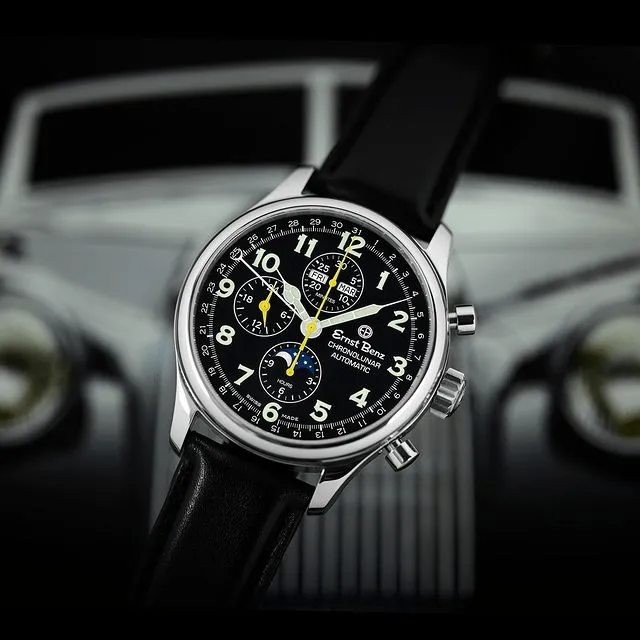 Ernst Benz Chronolunar 44mm Swiss Automatic GMT Moonphase Chronograph Men's Watch GC40311