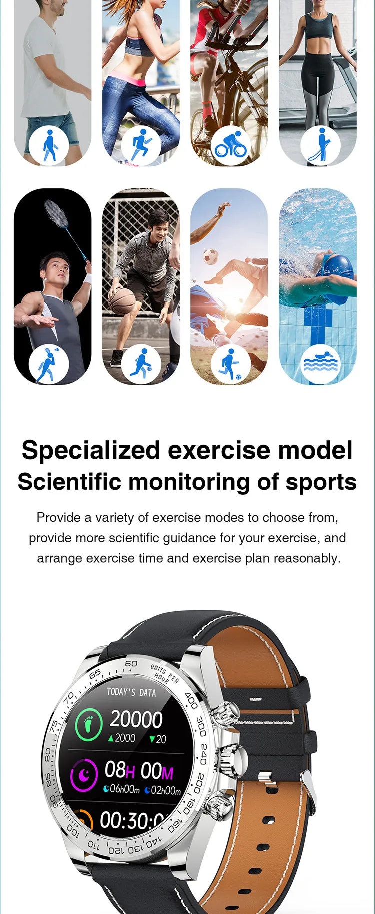 Fashion Luxury Men'S Business Sports Steel Smart Watch-Waterproof Ip68 Wrist-watch