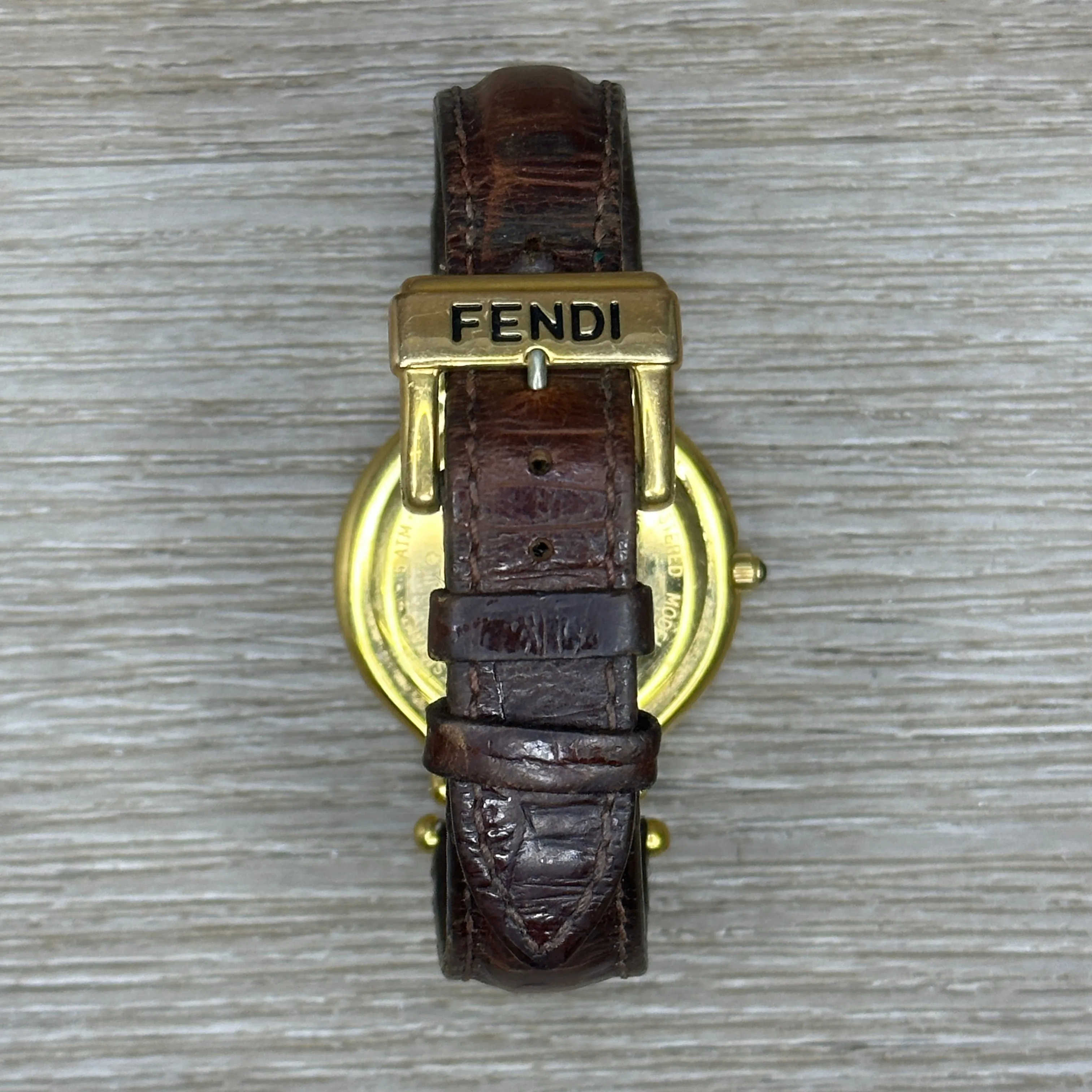 Fendi 900G Watch - Gold Dial, Brown Band