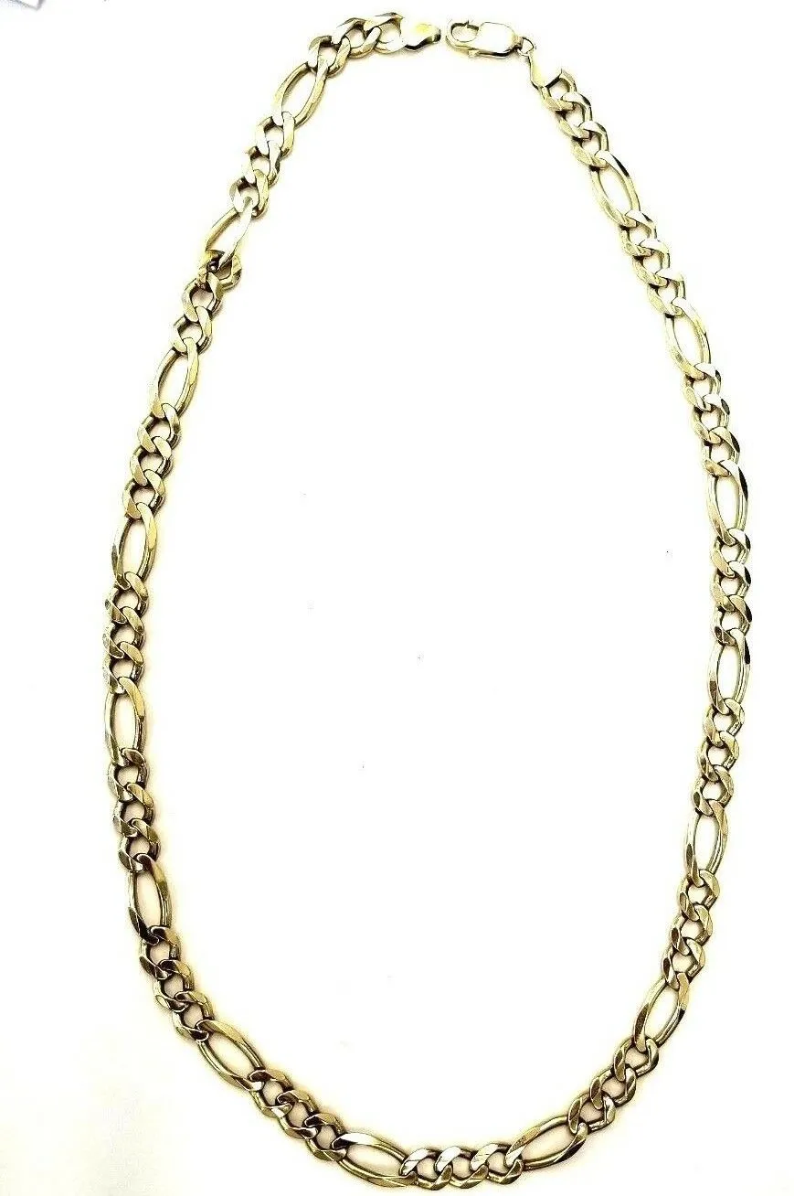 Figaro Chain 14k Yellow Gold Handmade Figaro Curb Link  22" Inch 51 Gram