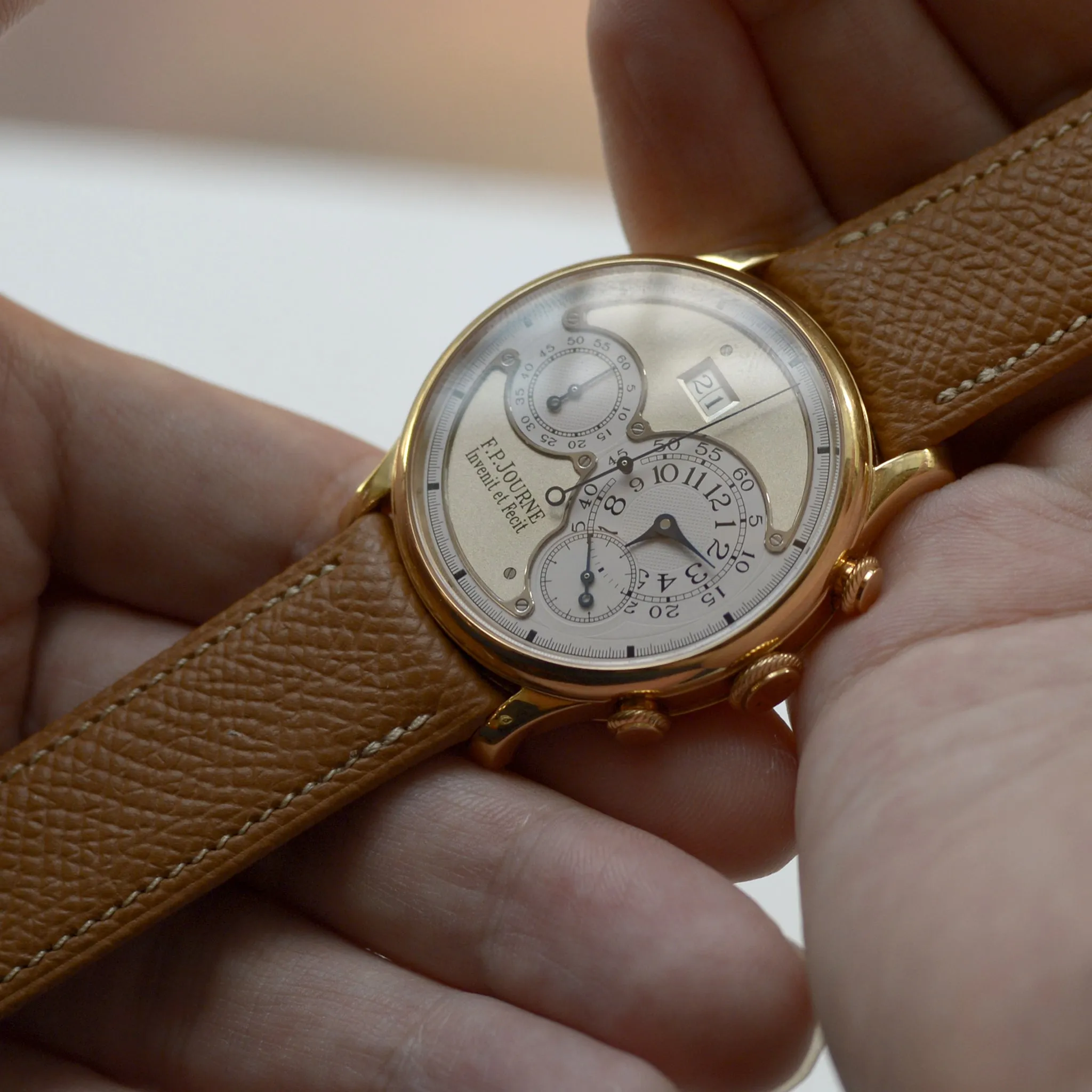 For F.P.JOURNE CAMEL GRAINED CALF STRAP