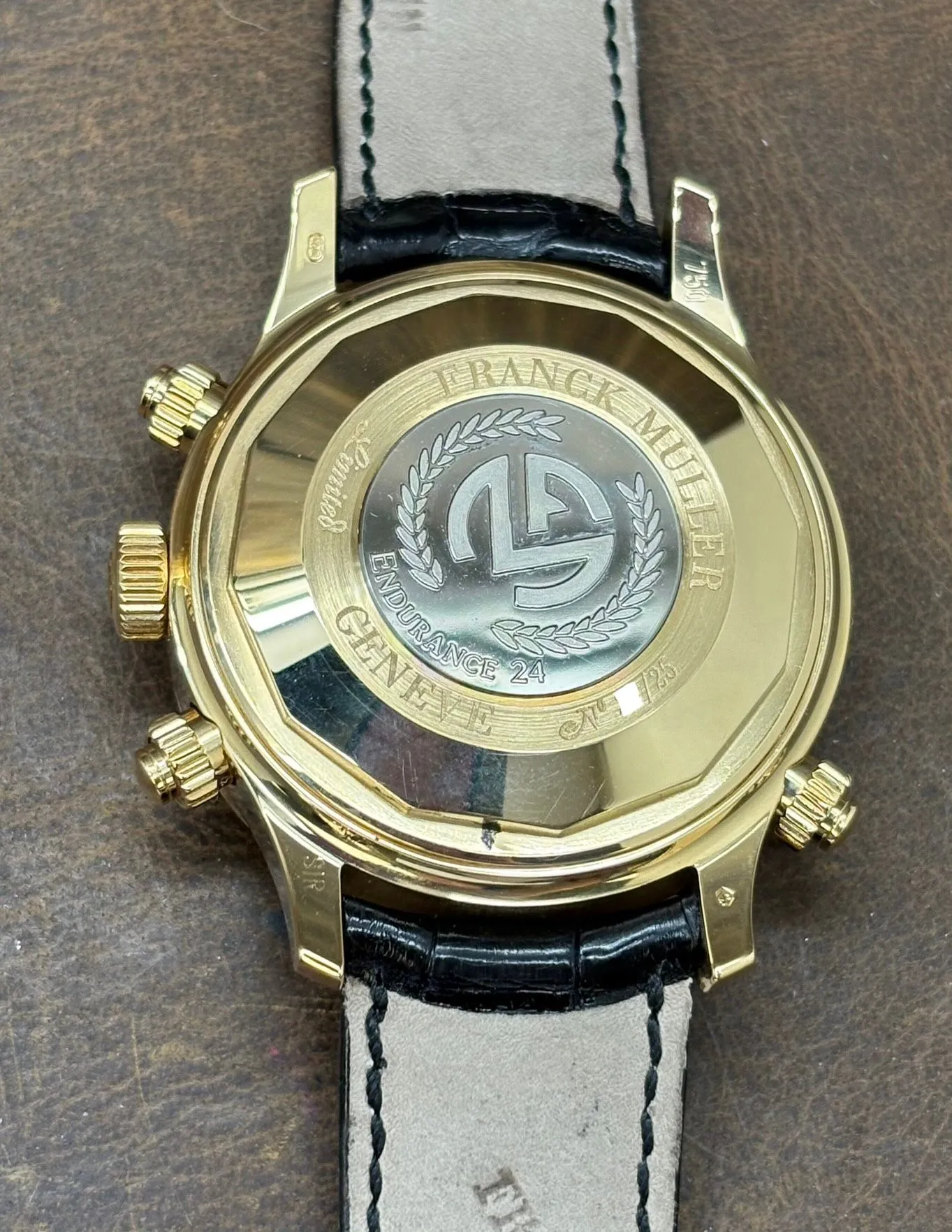 Franck Muller Rattrapante 18K Rose Gold L.E 25pcs Endurance 24 Yellow Panda Dial Automatic Men's Watch