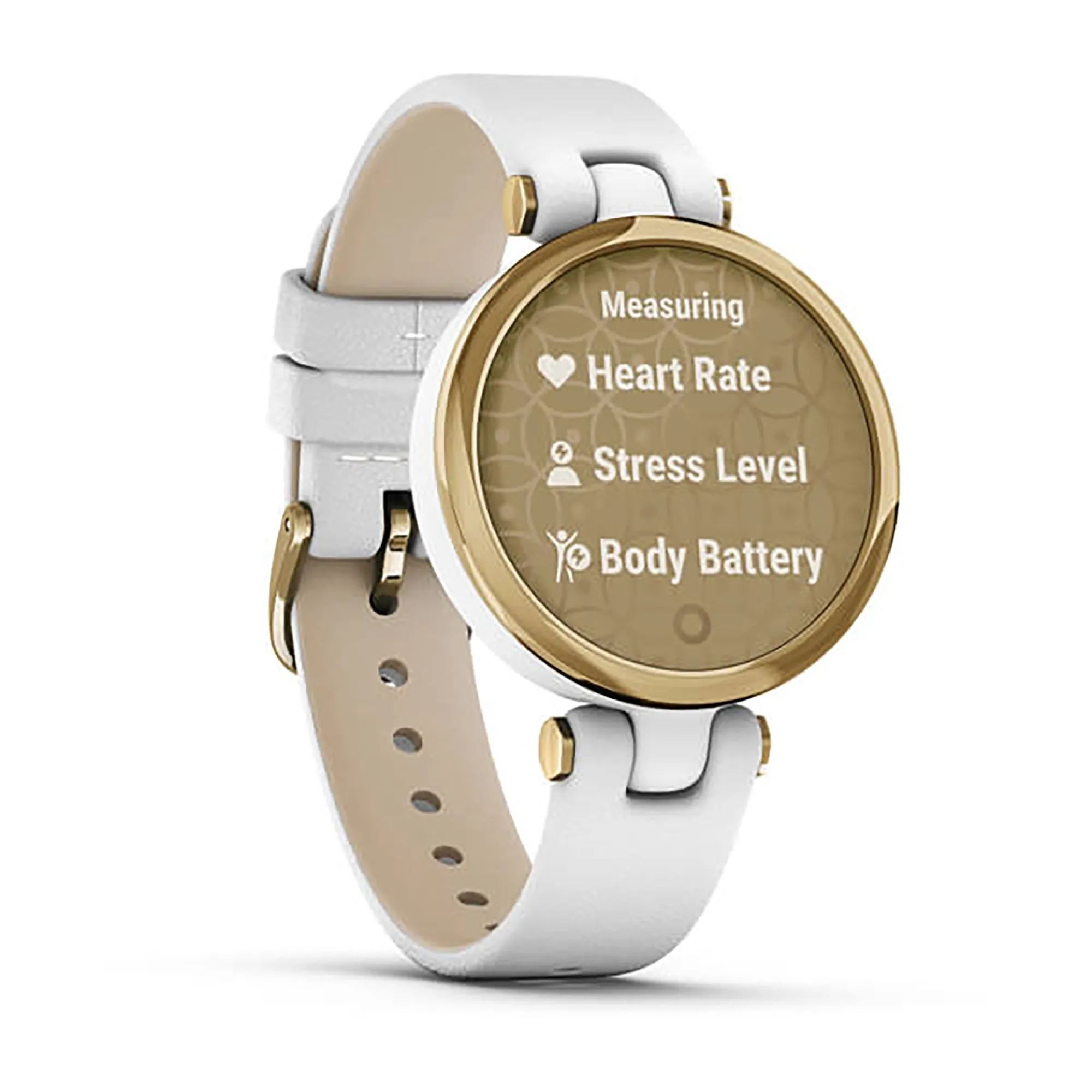 Garmin Lily Leather White Strap Full Color Display Dial Watch - 010-02384-B3